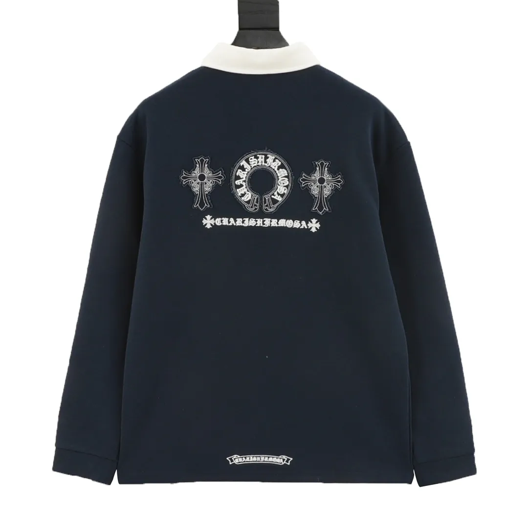 🅿️380 CH/Cro cross embroidered lapel long-sleeved polo shirt made of customized fabric. DuPont Sorona material is added, which is skin-friendly, long-lasting antibacterial, anti-mite, and more washable. The cotton thread has been repeatedly processed to remove inferior coarse fibers and impurities, leaving only high-quality cotton fibers, making the fabric more advanced and classy. Environmentally friendly polishing enzyme technology gives the fabric a clean appearance and clear texture. Simple and exquisite! Full of sense of ceremony! Simple and luxurious, full of design! It gives people a simple but not boring feeling, creating a low-key and unique personalized fashion! Fine workmanship, compare with the counters! A highly recognizable long-sleeved style with great upper body effect!!! Super versatile! Same style for men and women. Size：S-L